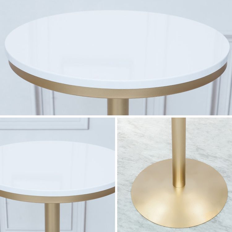 1/3 Pieces Glam Round Wood and Metal Bar Stool and Table Set