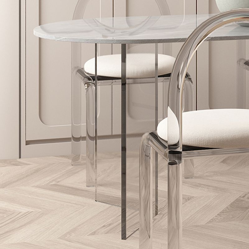 Modern Irregular Shape Table Sintered Stone Table with Double Pedestal
