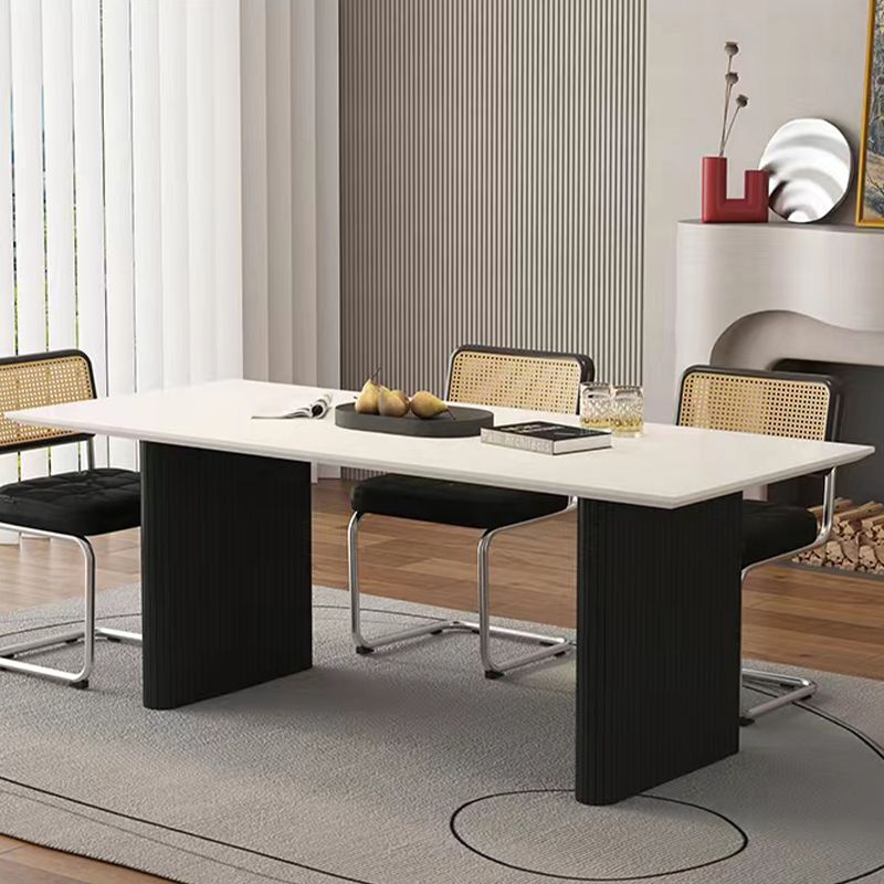 Rectangle Dining Table with Black Frame Modern Dinette Table for Kitchen