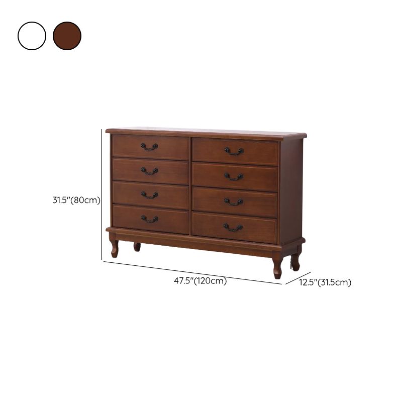 American Traditional Home Chest Solid Wood Storage Chest with Drawers