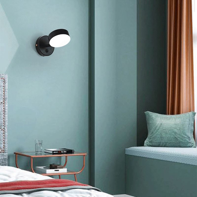 Lámpara moderna de lámpara de lectura Simplicidad luces de apliques de pared con sombra de metal para sala de estar de dormitorio