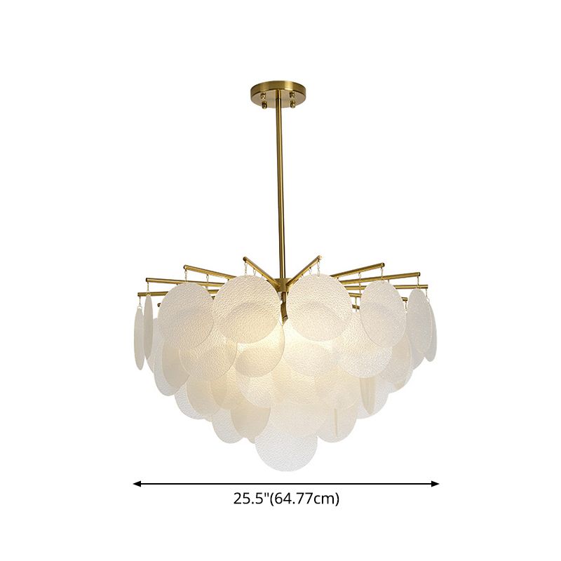 Discos escalonados Iluminación de suspensión Candelera de techo de comedor moderno en blanco de latón