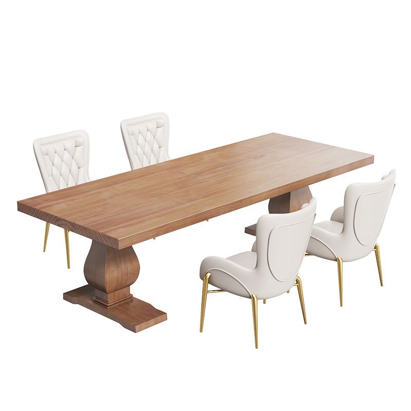 Solid Wood 1/3/4/5/7 Pieces Dinette Set Modern Rectangle Dining Table Set in Natural