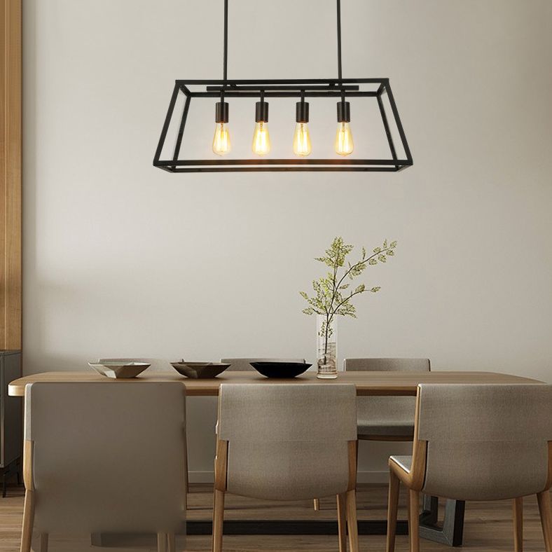 Glass 4 Lights Island Candelier Light Lights Lights Lightings para comedor