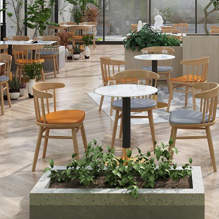 Sintered Stone Top Dining Table Industrial Kitchen Table with Metal Base in Black