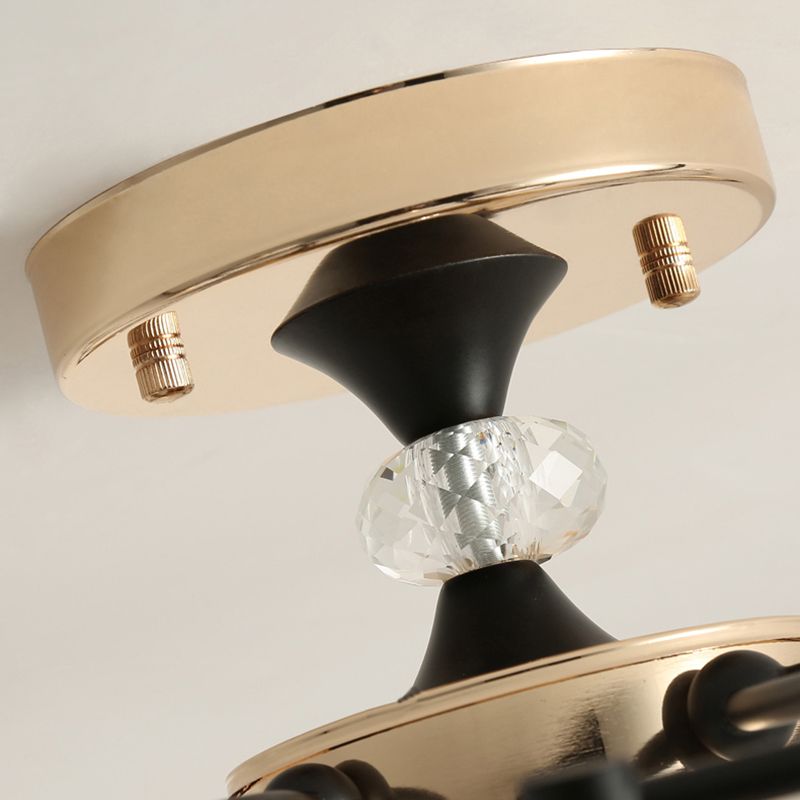 Elegant Urn Shade Semi Flushmount Light 6 Heads Opal Glass Plafond Lampe en blanc pour le salon