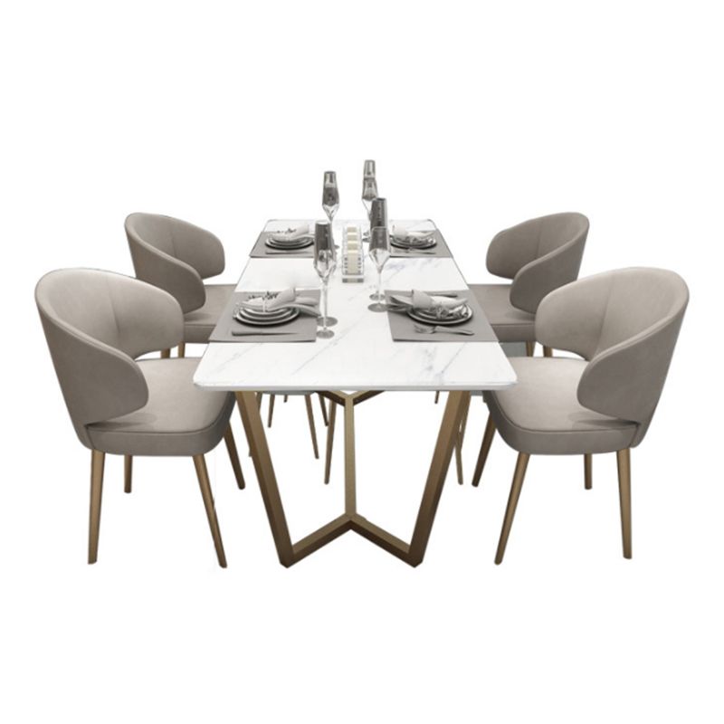 Contemporary Rectangle Table Set 1/2/5 Pieces Dining Set for Home