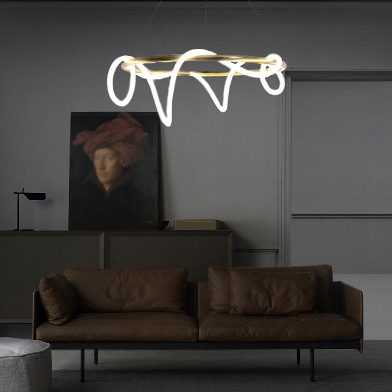 Lampadario a LED a LED a LED GOLD Minimalista acrilico appeso a soffitto per soggiorno
