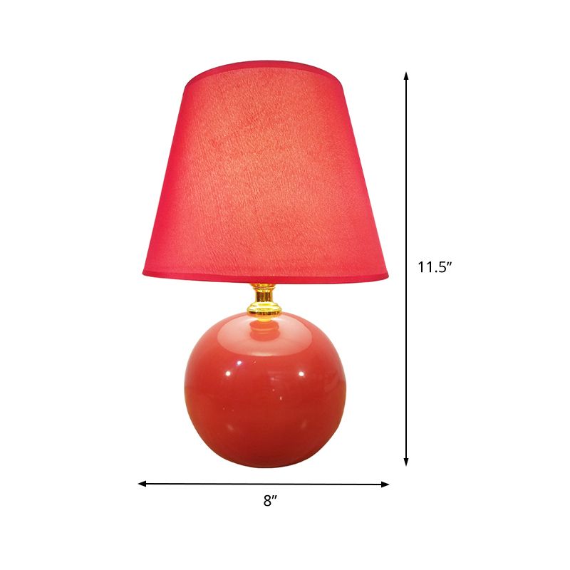 Luce modernista di compito di bagliore largo 1 testa rossa lampada da scrivania con base in ceramica, larga 8 "/9"