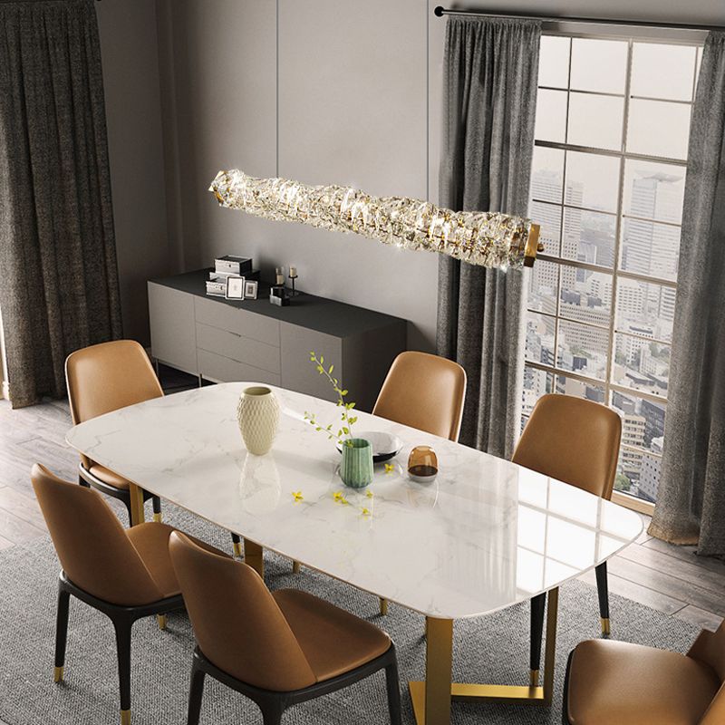 Single Modernism Golden Ceiling Light LED Crystal Kitchen Island Lighting