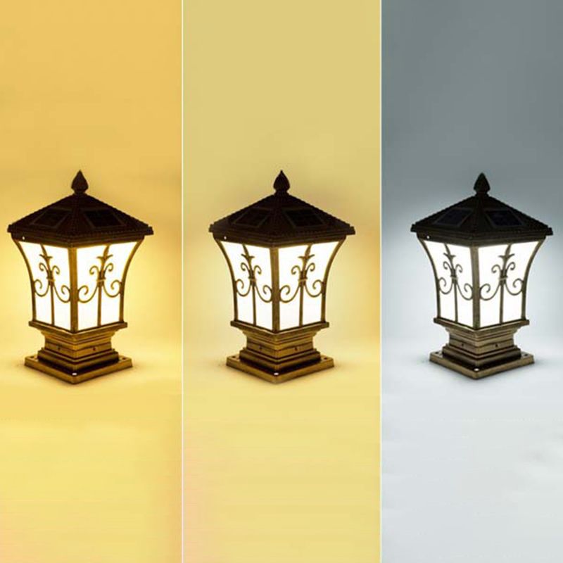 Contemporary Pillar Lamp Minimalist Solar Light for Backyard