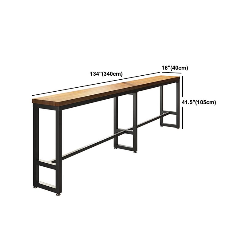 Industrial Solid Wood Pub Table Bar Height Rectangle Bar Table for Indoor