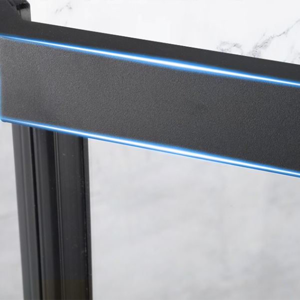 Black Frame Stainless Steel Shower Enclosure Tempered Glass Shower Kit