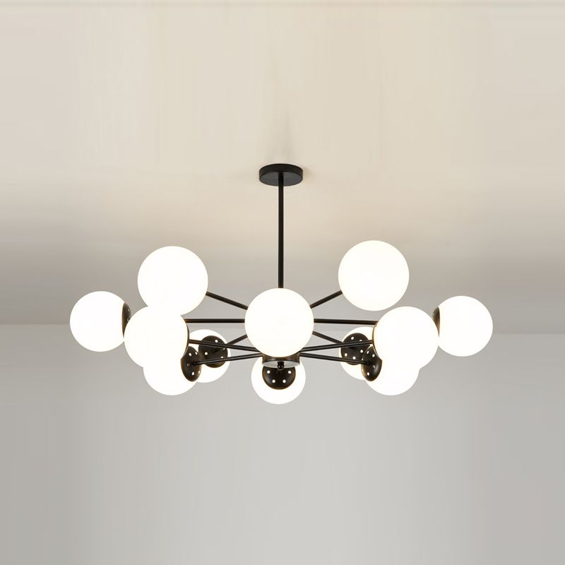 Sitting Room White Glass Chandelier Lighting Fixture Modern Chandelier Pendant Light