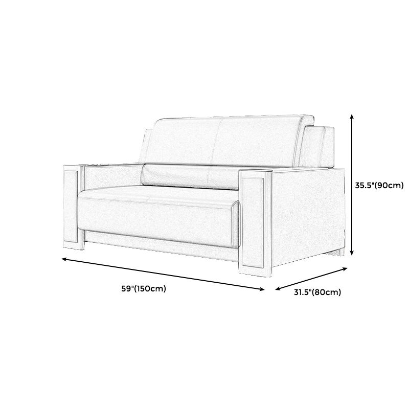 Contemporary Tight Back Single Cushion Seat Sofa 35.43"High Square Arm Sofa, Gray