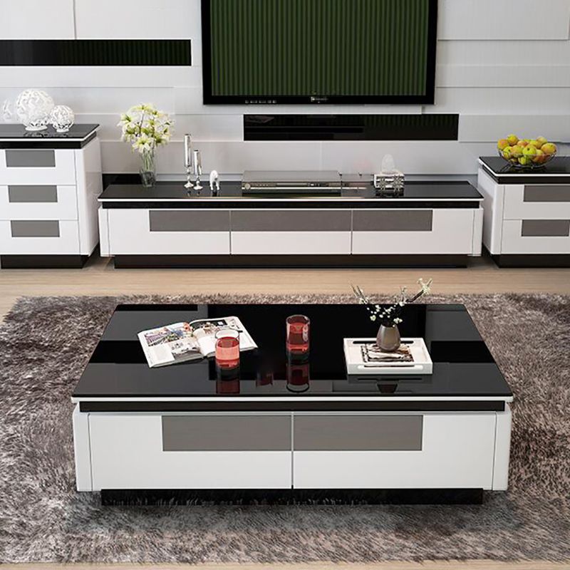 Glass TV Media Console Glam Media Console TV Stand with 3 Drawers