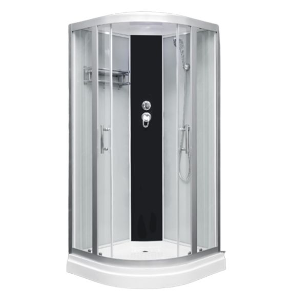 Round Easy Clean Glass Shower Stall Silver Door Handles Shower Stall