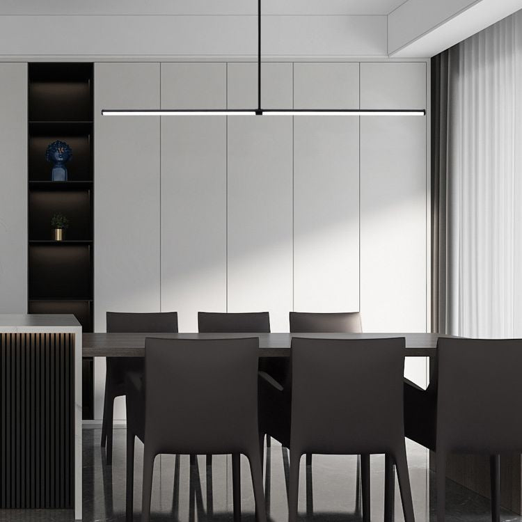 Slim Island Lighting Fixtures Metal Modern Simplicity Island Lighting Ideas for Restaurant