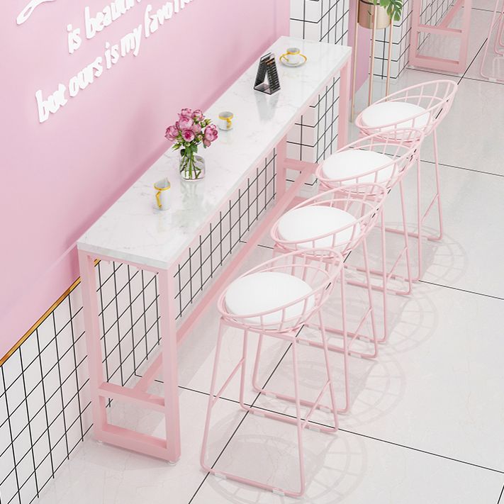 Moderne rosa Rechteck Gegenhöhe Pub Tisch Café Hode Footreest Pub Bar Table