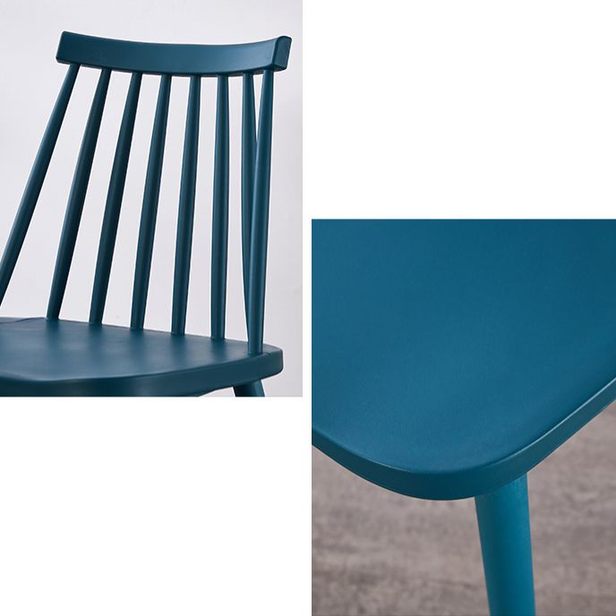 Scandinavian Plastic Chair 30"H Slat Back Side Chair Bedroom Dining Chair