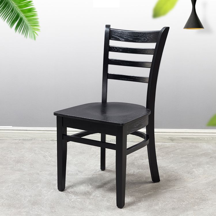 Chaise d'appoint de salle à manger traditionnelle en bois, chaise à dossier en échelle de 16,5 pouces de large pour un usage domestique