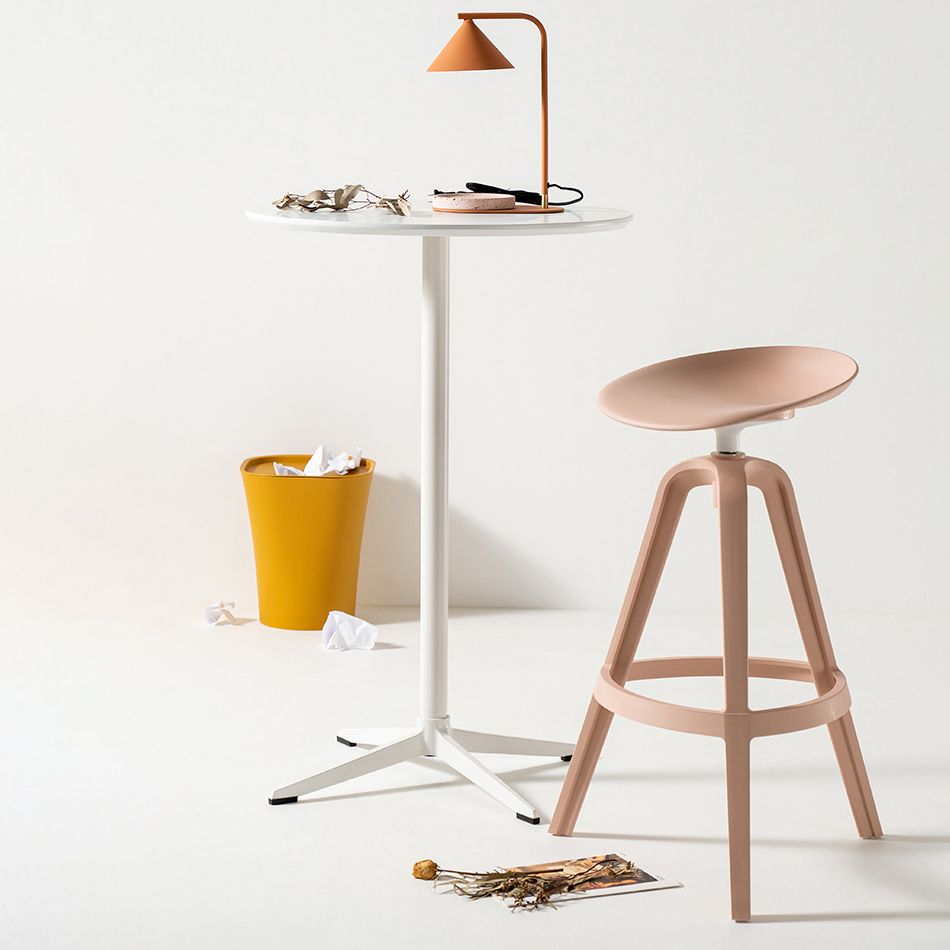 Low Back Plastic Swivel Bar Stool Industrial Armless Stool for Living Room