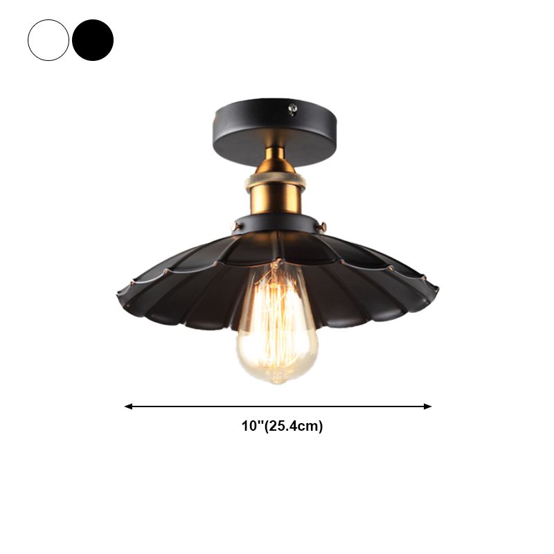 Semi Flush Mount Ceiling Light Industrial Metal Flared Semi-Flush Mount Ceiling Light