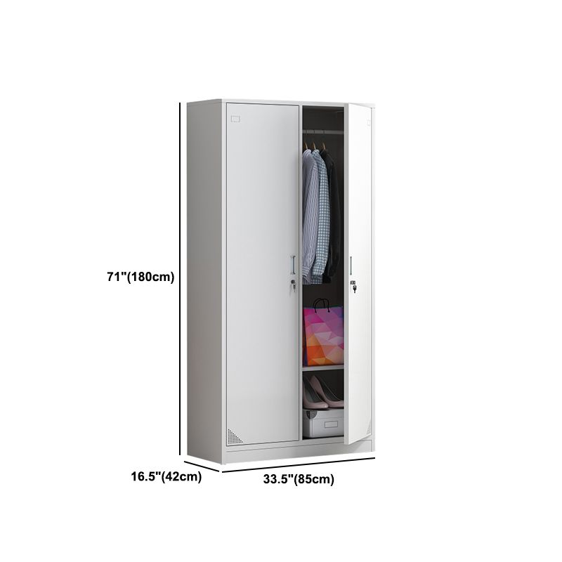 Hinged Contemporary Wardrobe Cabinet Metal Wardrobe Armoire for Home