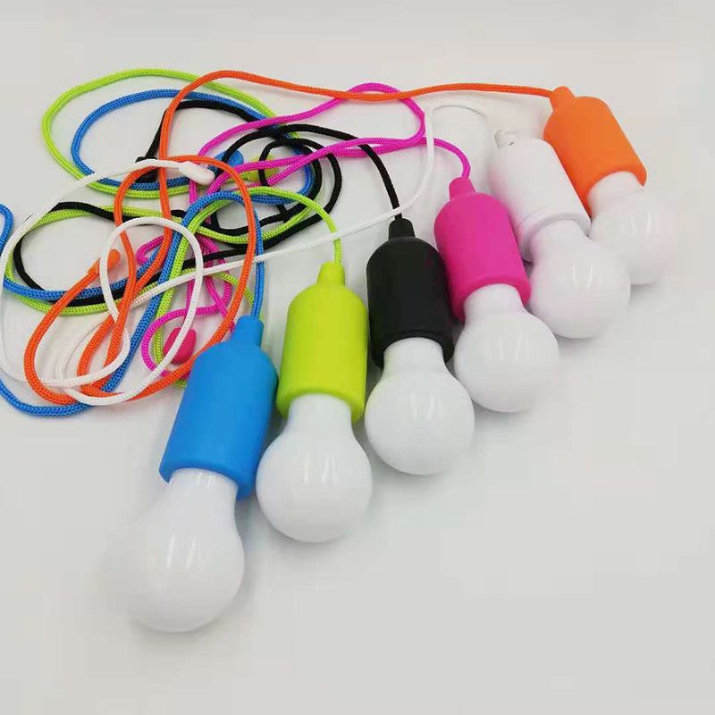 Decorative Bulb Shaped Ceiling Lighting Plastic Street Stall Battery Pendant Light with Pull Cord