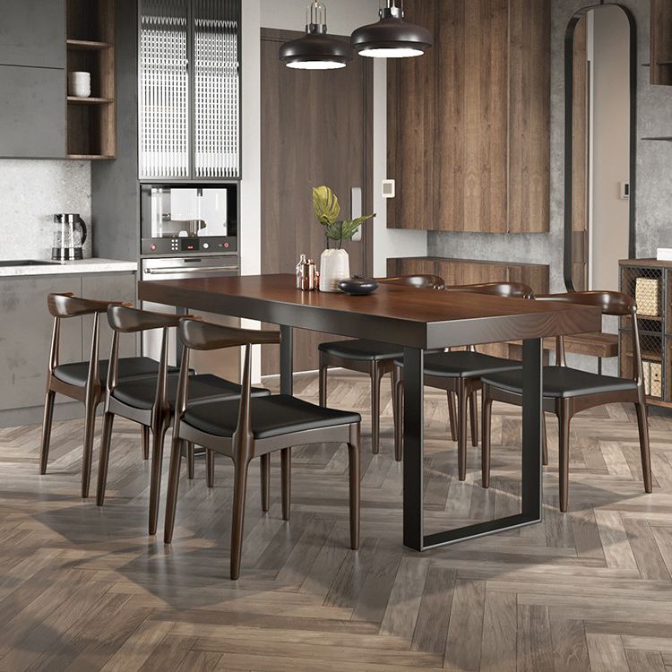 Industrial Dining Set 1/5/7 Pieces Rectangle Pine Wood Dining Table for Kitchen