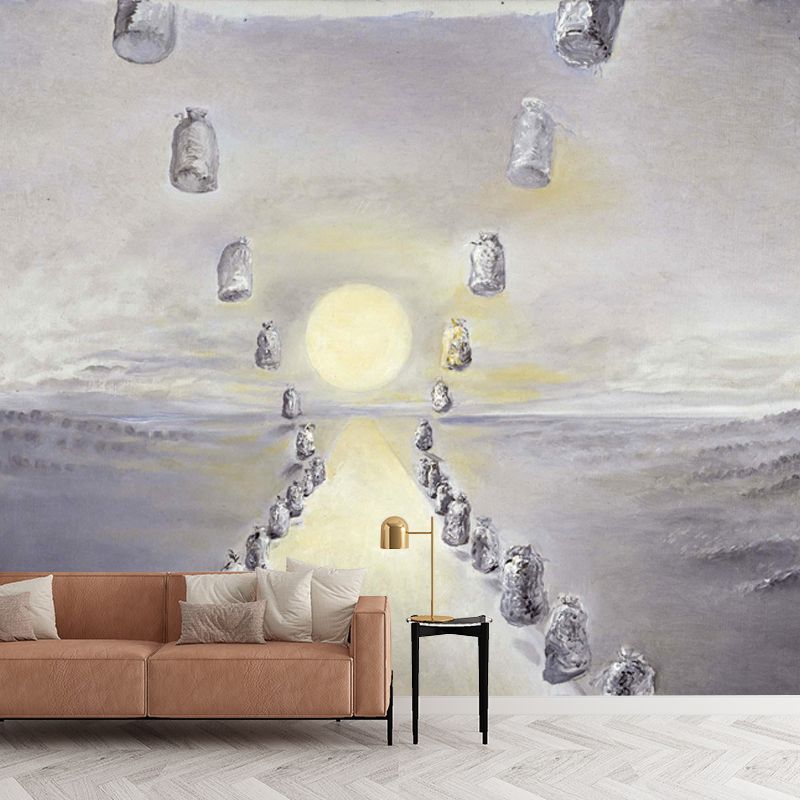 Grey Path of Enigmas Mural Waterproofing Surrealistic Living Room Wall Decoration
