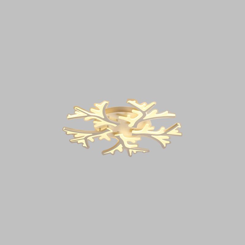 Modern Creative LED Ceiling Light Geometric Acrylic Semi Flush Mount in White