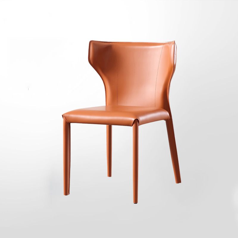 Faux Leather Modern Dining Room Chair Matte Finish Wingback Side Dining Chair