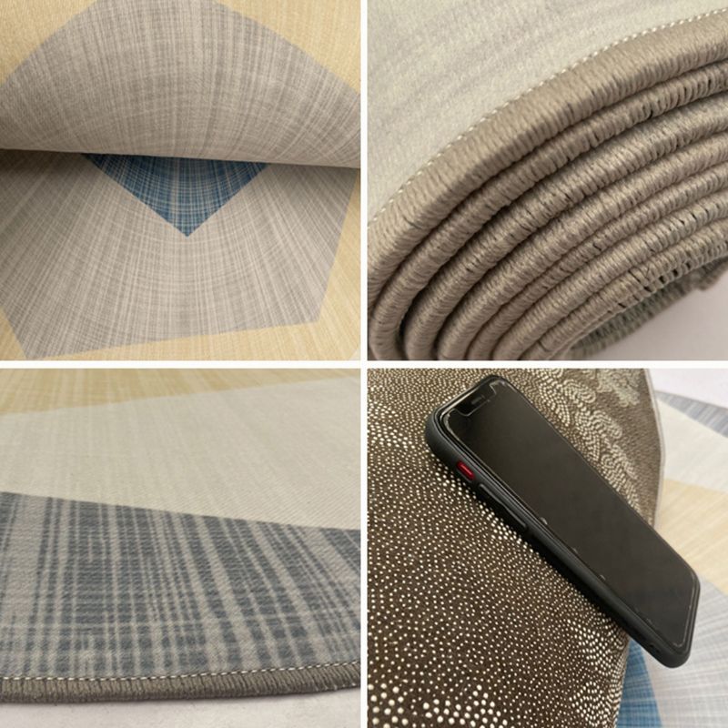 Scandinavisch geo-bedrukt vloerkleed Meerkleurig polyster-tapijt Huisdiervriendelijk, onderhoudsvriendelijk vloerkleed voor decoratie
