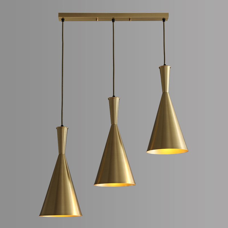 Horn Shaped Restaurant Hanging Light Metallic Postmodern Style Suspension Pendant Lamp