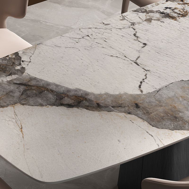 Rectangular Dining Table Set 1/4/7 Pcs Stone Dinette Set for Kitchen
