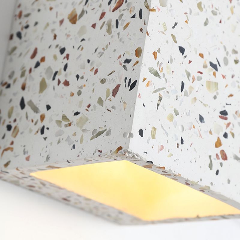 Lampada a monte a parete quadrata in pietra Lampada di applique in stile nordico per camera da letto