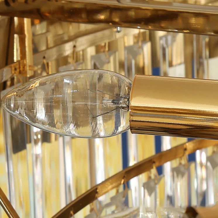 Oval Island Lights Modern Lighting Chandelier Crystal 8 Light Island Light Fixtures in Gold