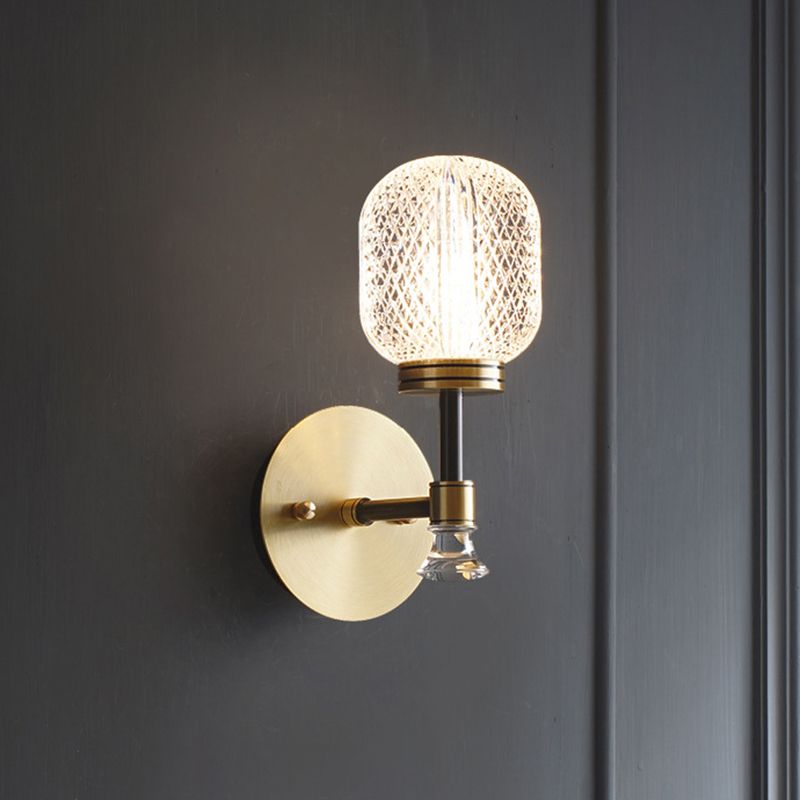 Modern Indoor Decoration Wall Light Up Light Glass Shade Wall Sconce for Bedside