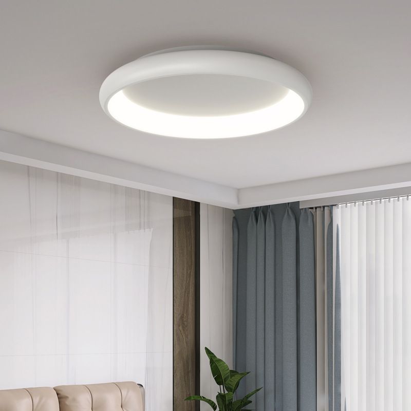 Single Contemporary White Flush Mount Lighting Round Acrylic Ceiling Light