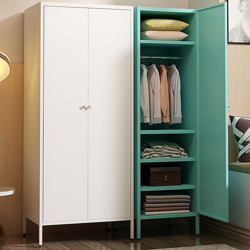 Contemporary Style Wardrobe 1-Door Metal Wardrobe Closet for Bedroom