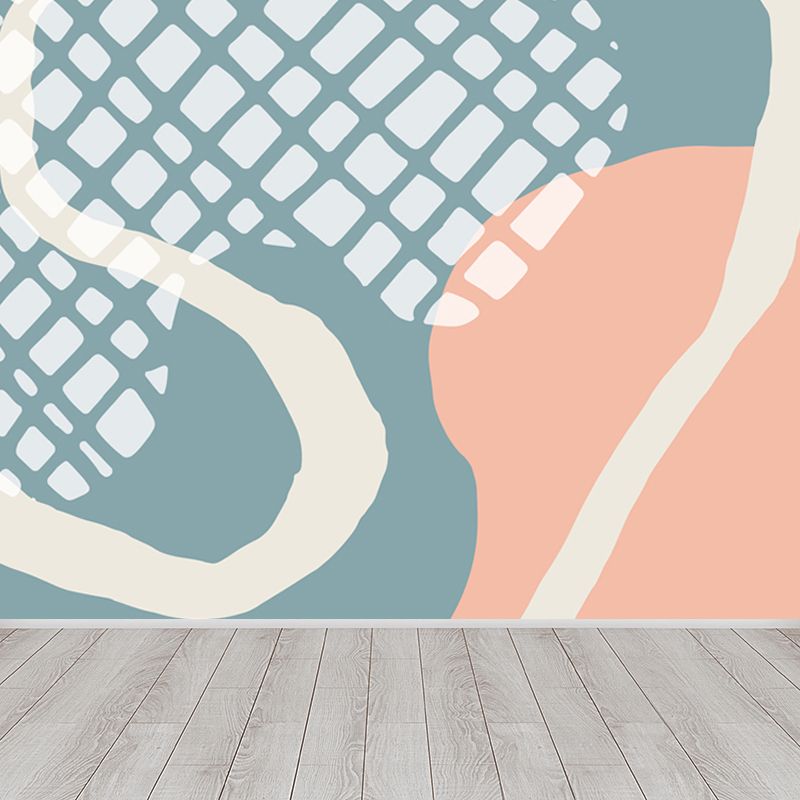 Bright Abstract Mural Wallpaper Contemporary Style Non-Woven Material Wall Covering