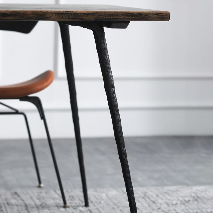 4-foot Oak Solid Wood Industrial Rectangle Dining Table for Dining Room