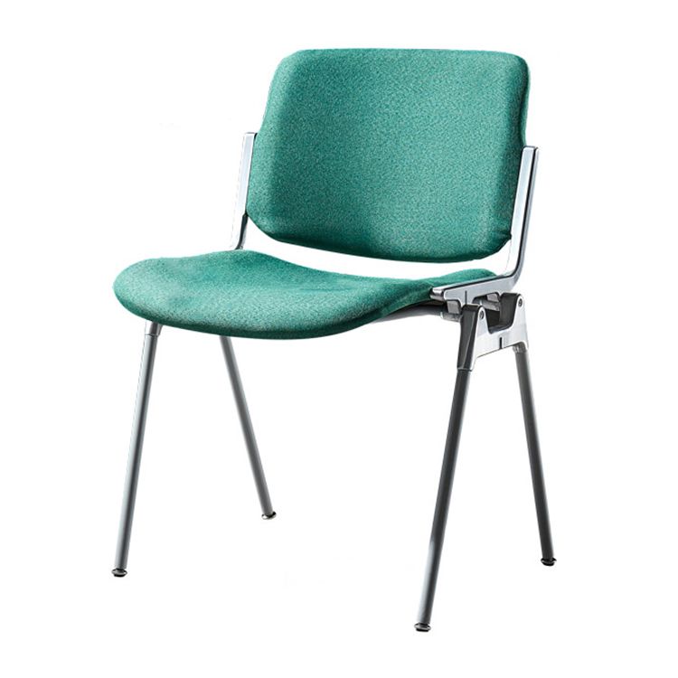 Silla de comedor estilo moderno sin brazos con respaldo abierto y patas de metal