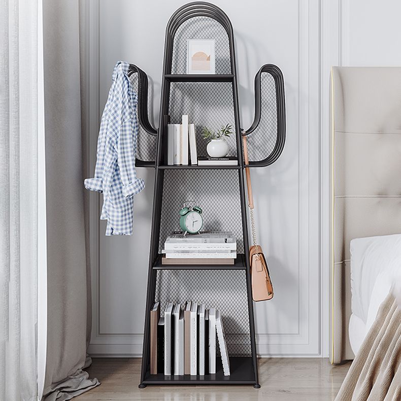 Scandinavian Antique Finish Shelf Bookcase Metal Etagere Bookshelf with Shelves