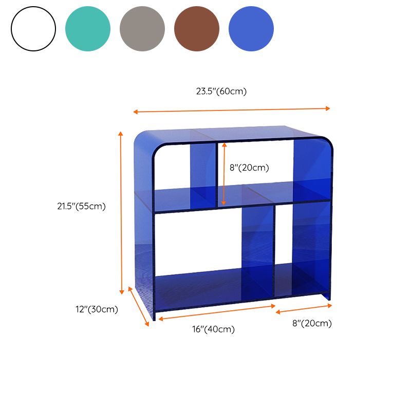 21.7" Tall Sofa Side Accent Table Modern Clear Acrylic End Table with Storage