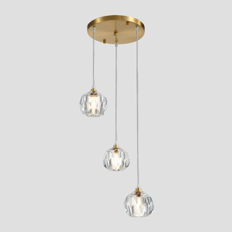 Modern Clear Crystal Shade Hanging Light Household Pendent Lighting Fixtures