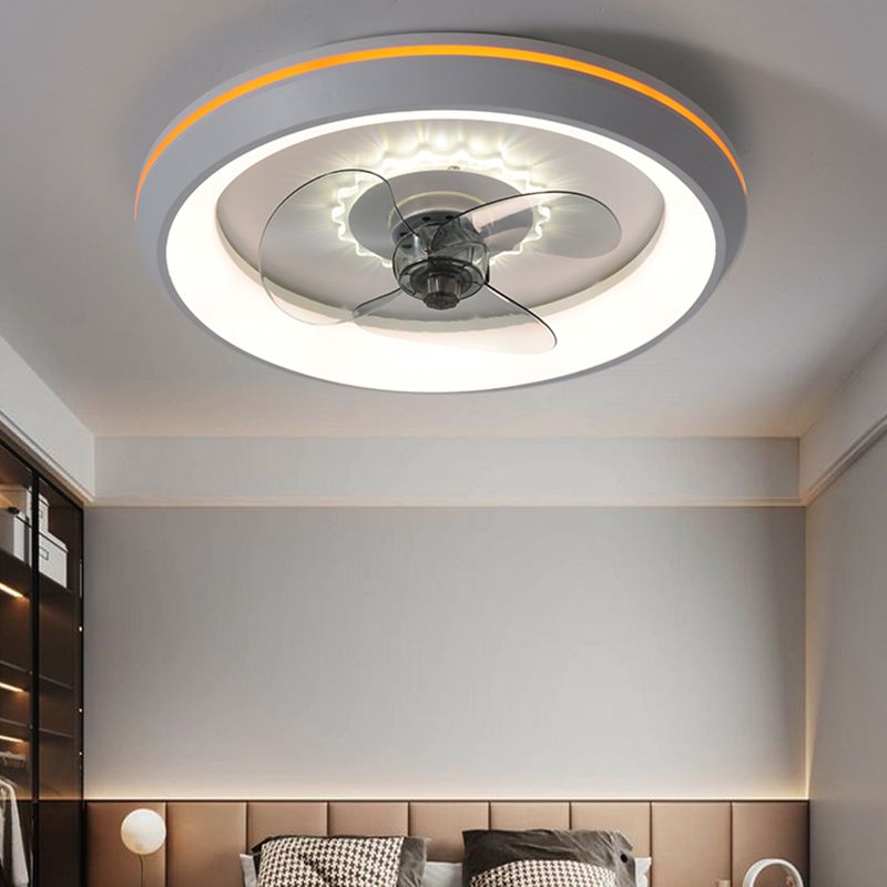Moderne minimalistische LED -Deckenventilatoren Aluminium kreisförmige Deckenleuchte mit Acrylschatten