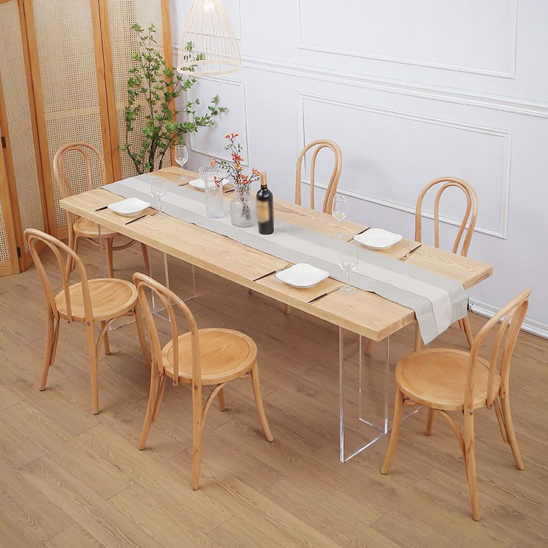 Modern 1/2/5/7 Pieces Rectangle Dining Set with Solid Wood Table and Chairs Furniture