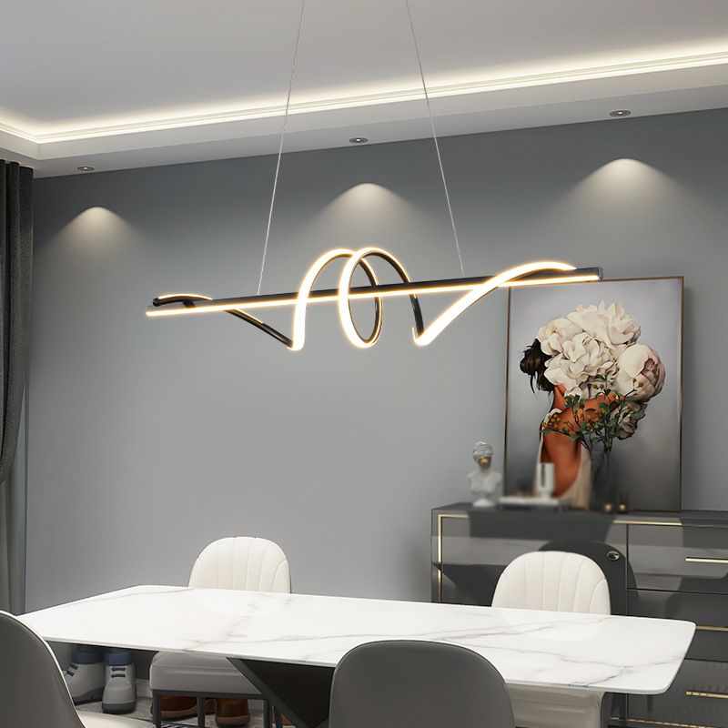 LED Kitchen Island Lighting Modern Golden/Black Ceiling Light for Foyer